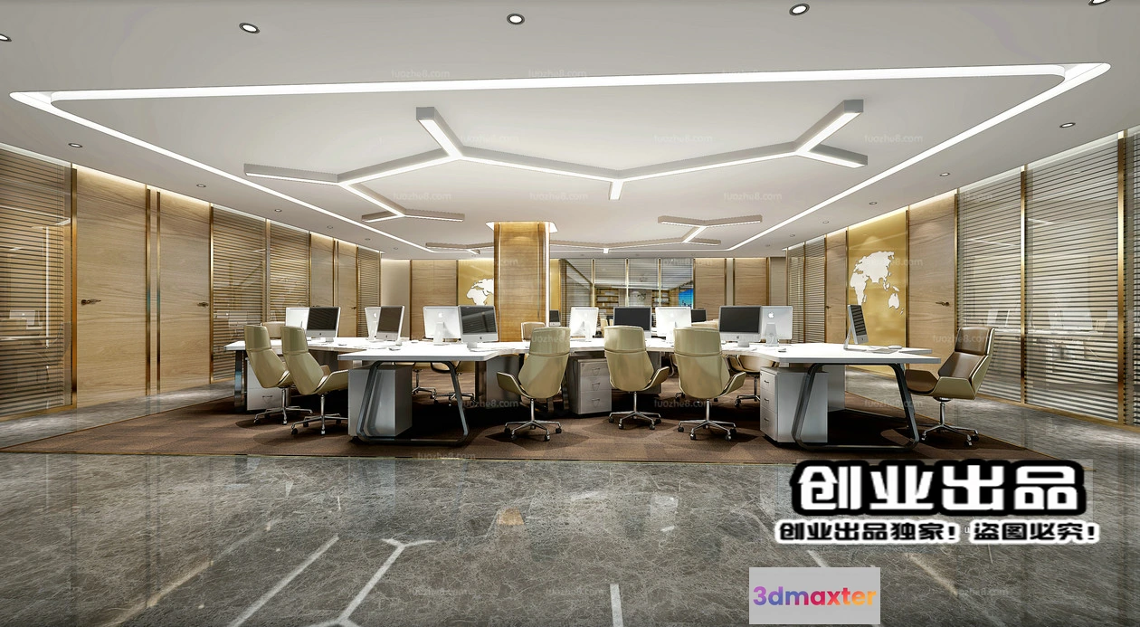 1123594 - 3D OFFICE INTERIOR (VRAY) - WORKSPACE 3D SCENES - 169