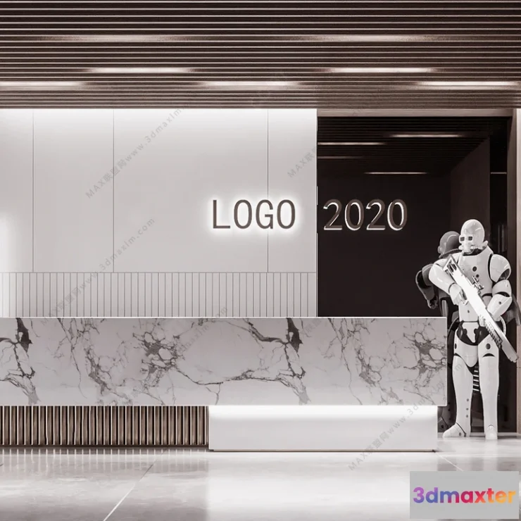 1123676 - 3D OFFICE INTERIOR (VRAY) - RECEPTION 3D SCENES - 002