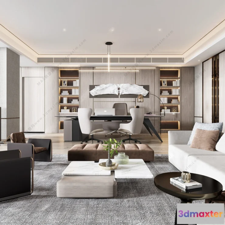 1123696 - 3D OFFICE INTERIOR (VRAY) - MANAGER ROOM 3D SCENES - 002