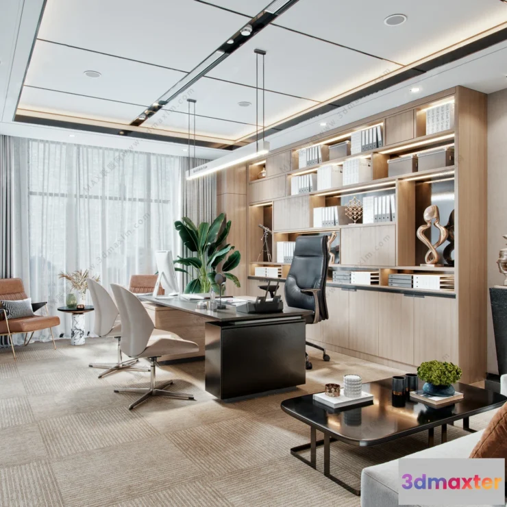 1123704 - 3D OFFICE INTERIOR (VRAY) - MANAGER ROOM 3D SCENES - 006