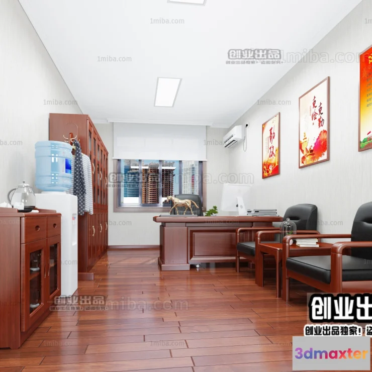 1123724 - 3D OFFICE INTERIOR (VRAY) - MANAGER ROOM 3D SCENES - 016