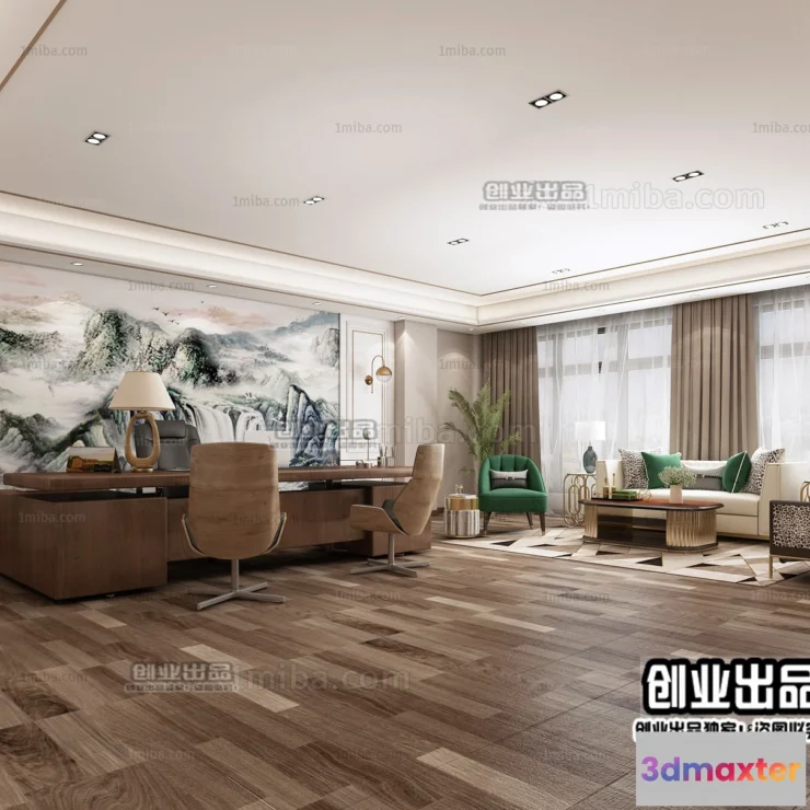 1123726 - 3D OFFICE INTERIOR (VRAY) - MANAGER ROOM 3D SCENES - 017