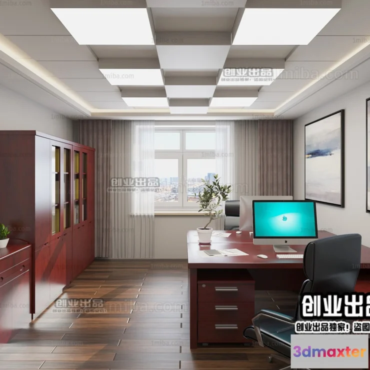 1123732 - 3D OFFICE INTERIOR (VRAY) - MANAGER ROOM 3D SCENES - 020