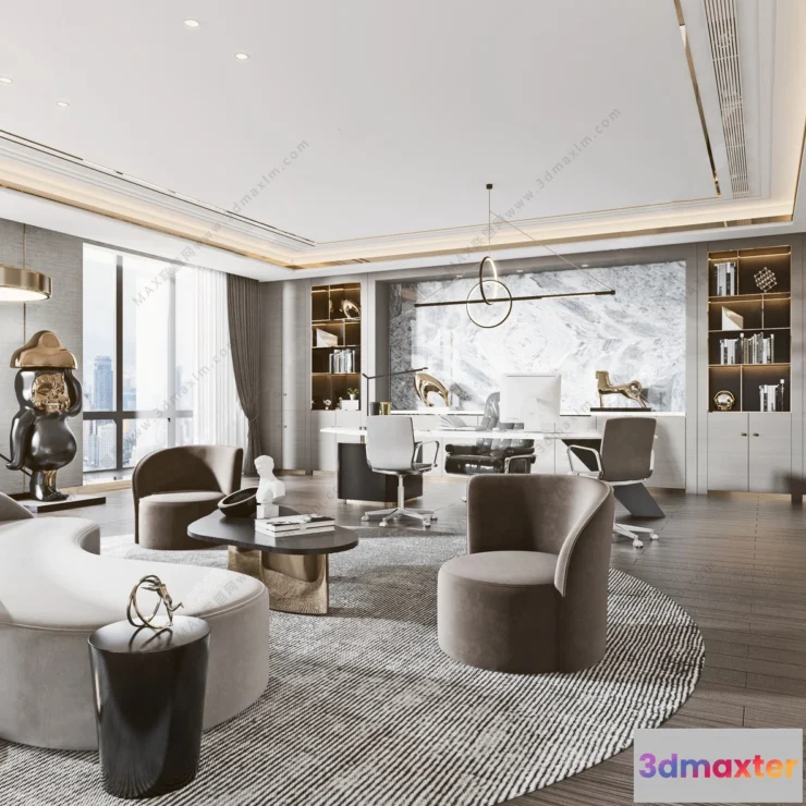 1123734 - 3D OFFICE INTERIOR (VRAY) - MANAGER ROOM 3D SCENES - 021