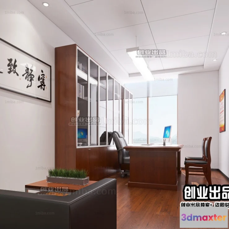 1123740 - 3D OFFICE INTERIOR (VRAY) - MANAGER ROOM 3D SCENES - 024