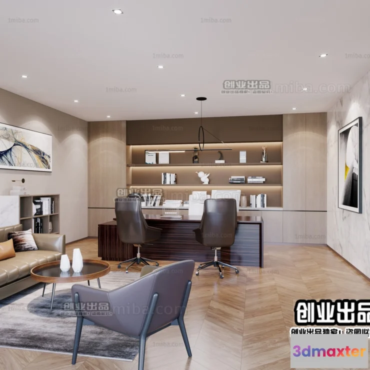 1123742 - 3D OFFICE INTERIOR (VRAY) - MANAGER ROOM 3D SCENES - 025