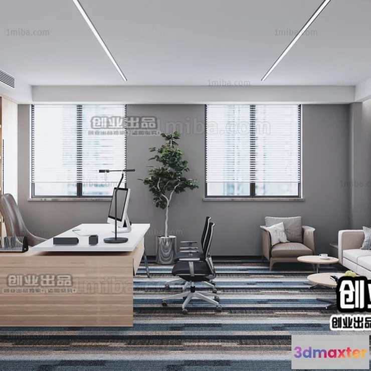 1123744 - 3D OFFICE INTERIOR (VRAY) - MANAGER ROOM 3D SCENES - 026