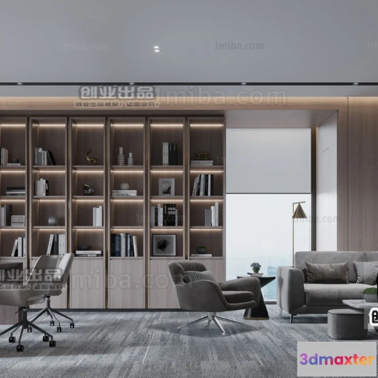 1123748 - 3D OFFICE INTERIOR (VRAY) - MANAGER ROOM 3D SCENES - 028