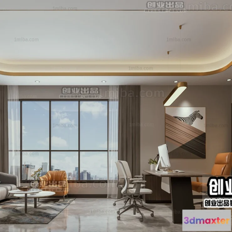 1123752 - 3D OFFICE INTERIOR (VRAY) - MANAGER ROOM 3D SCENES - 030