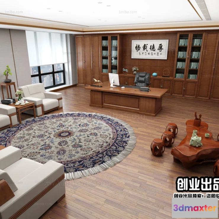 1123754 - 3D OFFICE INTERIOR (VRAY) - MANAGER ROOM 3D SCENES - 031