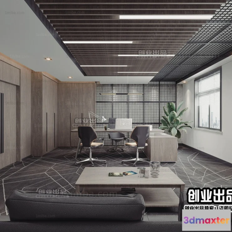1123758 - 3D OFFICE INTERIOR (VRAY) - MANAGER ROOM 3D SCENES - 033