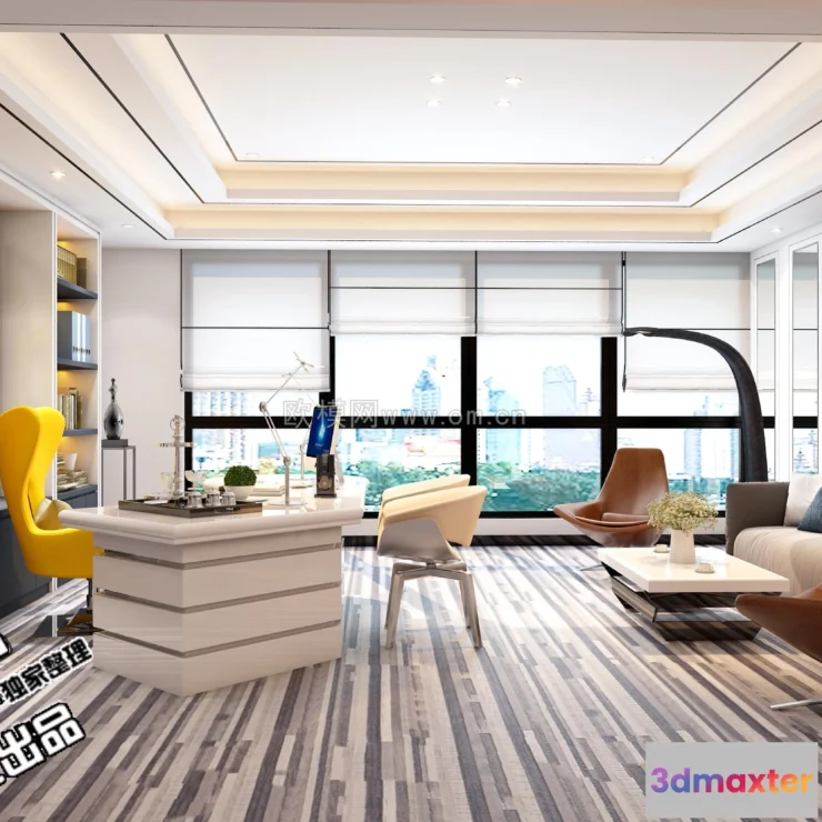 1123764 - 3D OFFICE INTERIOR (VRAY) - MANAGER ROOM 3D SCENES - 036