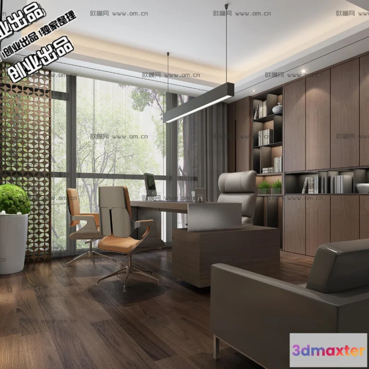 1123780 - 3D OFFICE INTERIOR (VRAY) - MANAGER ROOM 3D SCENES - 044