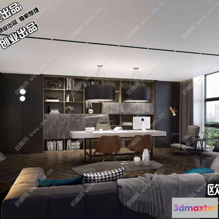 1123796 - 3D OFFICE INTERIOR (VRAY) - MANAGER ROOM 3D SCENES - 052