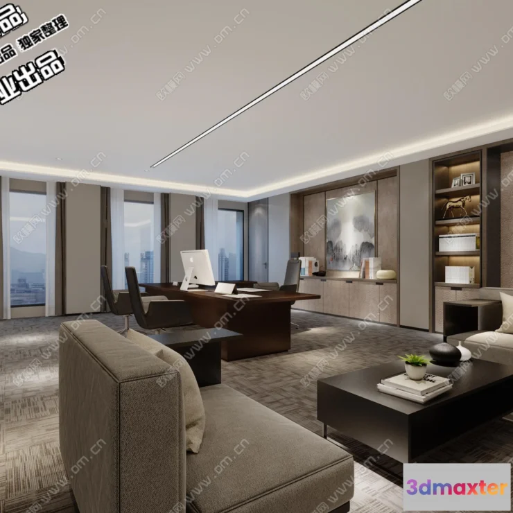 1123814 - 3D OFFICE INTERIOR (VRAY) - MANAGER ROOM 3D SCENES - 061