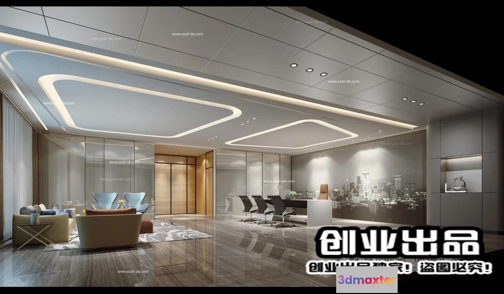 1123820 - 3D OFFICE INTERIOR (VRAY) - MANAGER ROOM 3D SCENES - 064