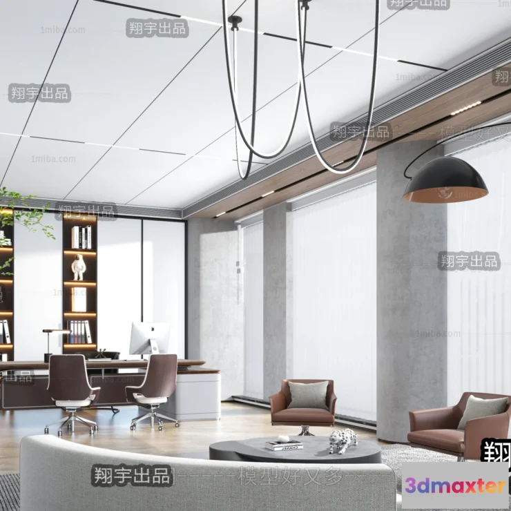 1123822 - 3D OFFICE INTERIOR (VRAY) - MANAGER ROOM 3D SCENES - 065