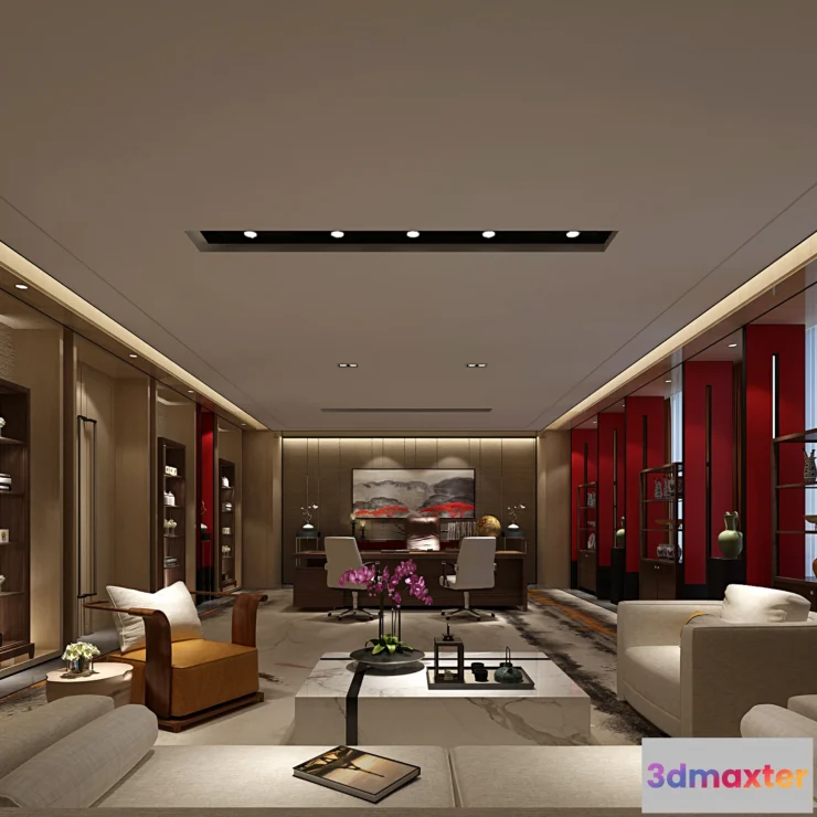 1123830 - 3D OFFICE INTERIOR (VRAY) - MANAGER ROOM 3D SCENES - 069