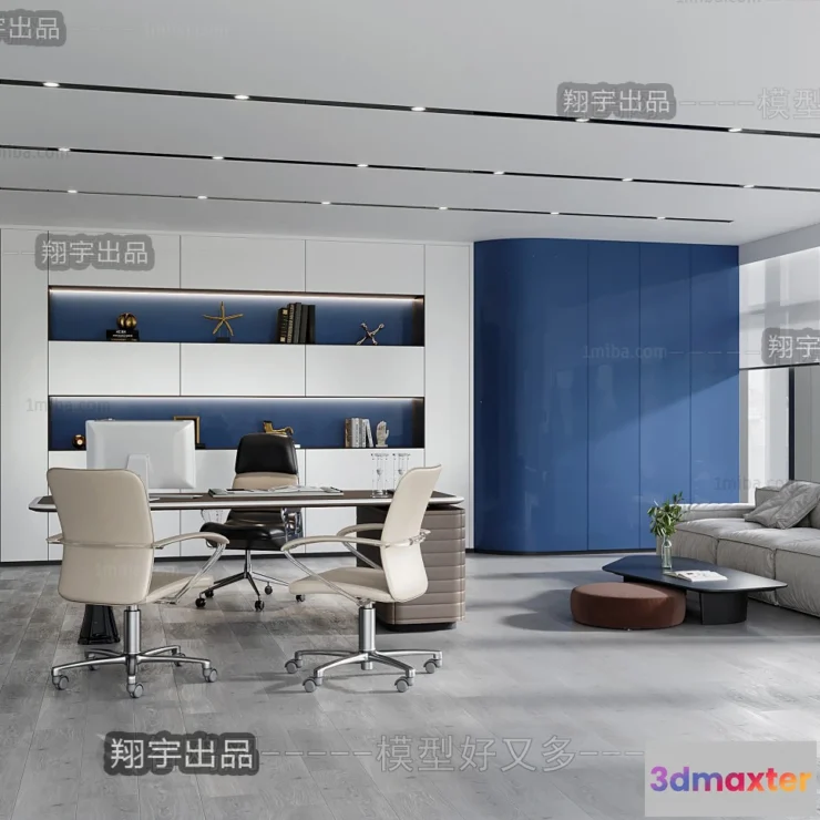 1123844 - 3D OFFICE INTERIOR (VRAY) - MANAGER ROOM 3D SCENES - 076