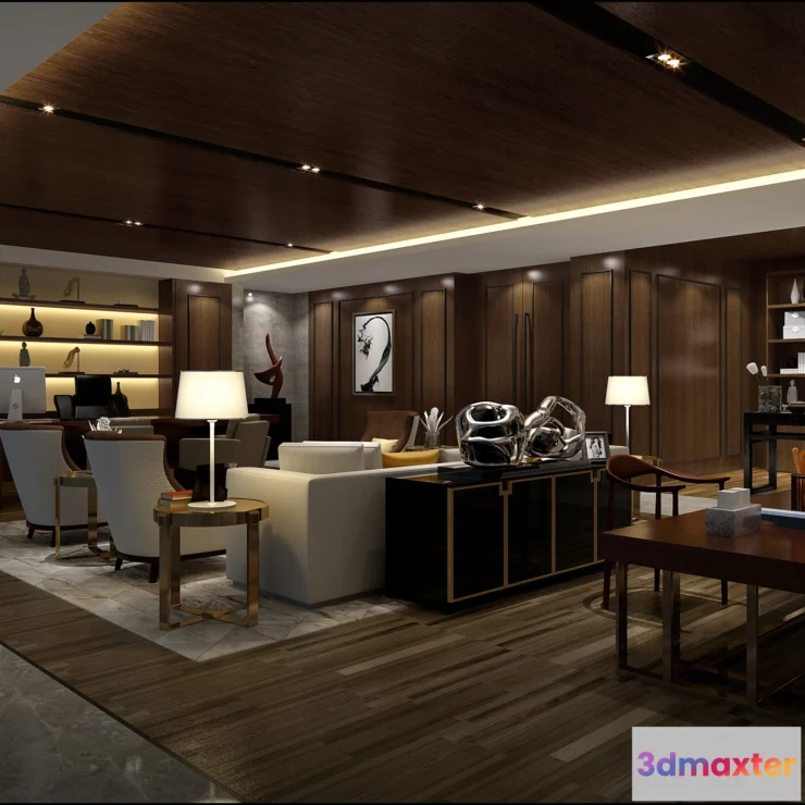 1123864 - 3D OFFICE INTERIOR (VRAY) - MANAGER ROOM 3D SCENES - 086