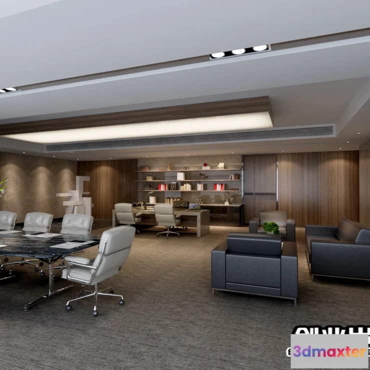 1123892 - 3D OFFICE INTERIOR (VRAY) - MANAGER ROOM 3D SCENES - 100