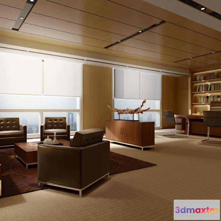 1123894 - 3D OFFICE INTERIOR (VRAY) - MANAGER ROOM 3D SCENES - 101
