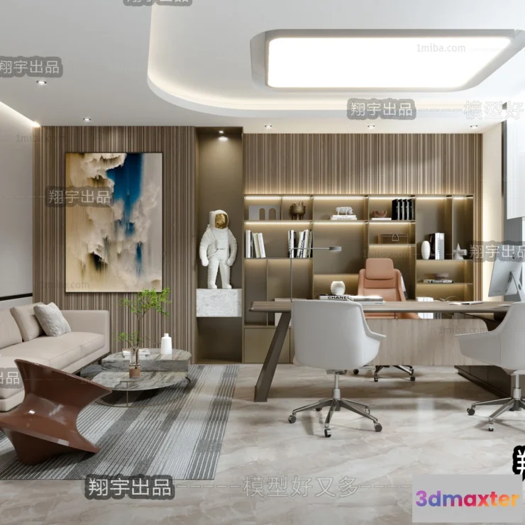 1123916 - 3D OFFICE INTERIOR (VRAY) - MANAGER ROOM 3D SCENES - 112