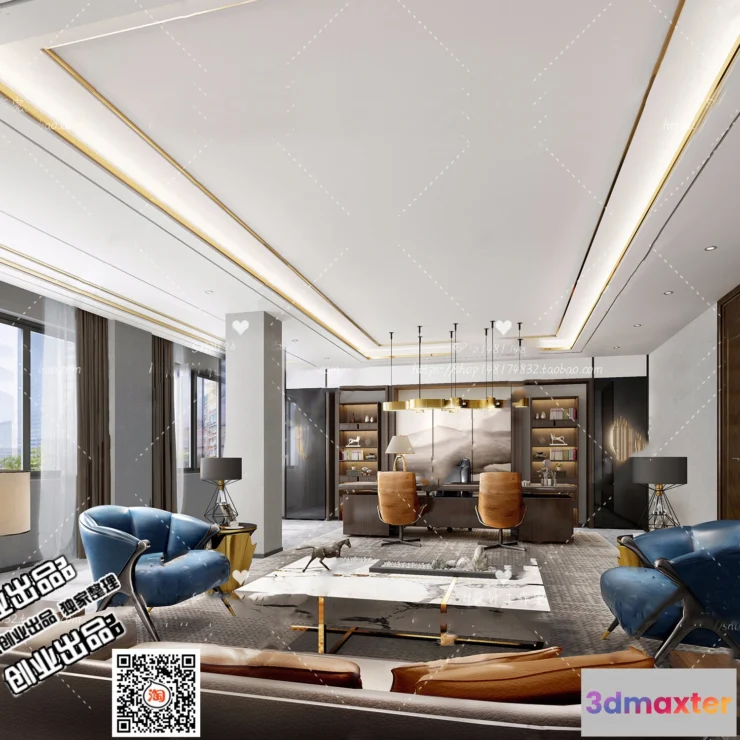1123934 - 3D OFFICE INTERIOR (VRAY) - MANAGER ROOM 3D SCENES - 121