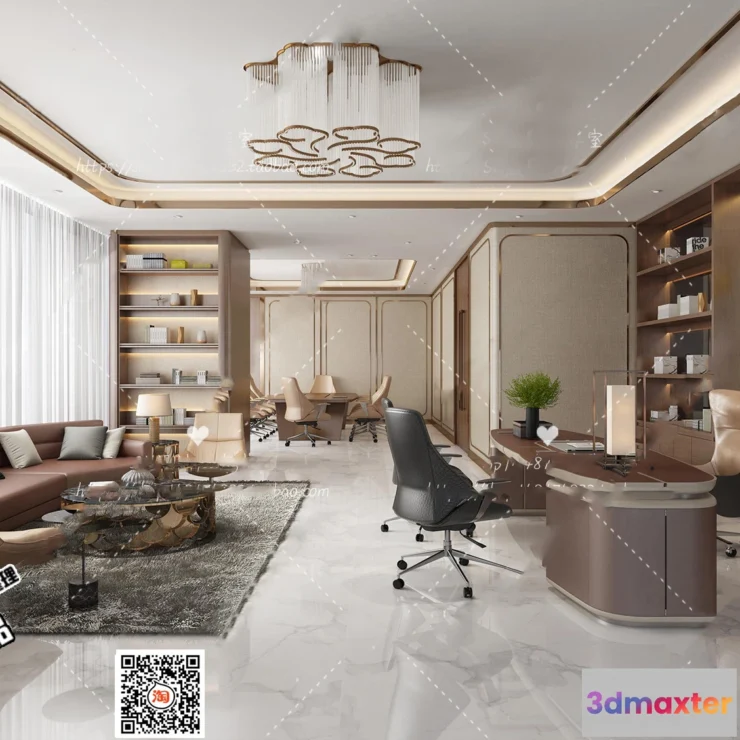 1123944 - 3D OFFICE INTERIOR (VRAY) - MANAGER ROOM 3D SCENES - 126