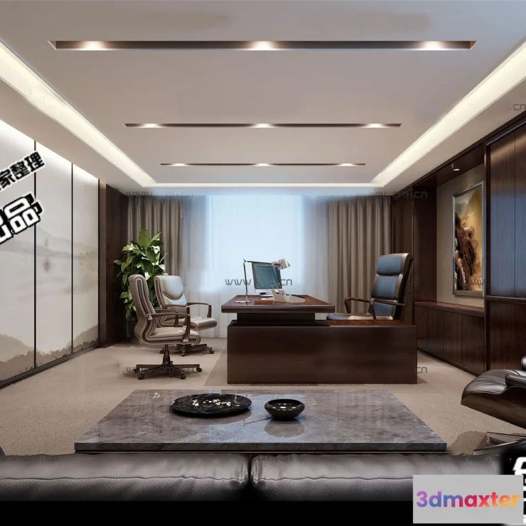 1123948 - 3D OFFICE INTERIOR (VRAY) - MANAGER ROOM 3D SCENES - 128