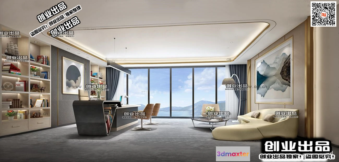 1123954 - 3D OFFICE INTERIOR (VRAY) - MANAGER ROOM 3D SCENES - 131