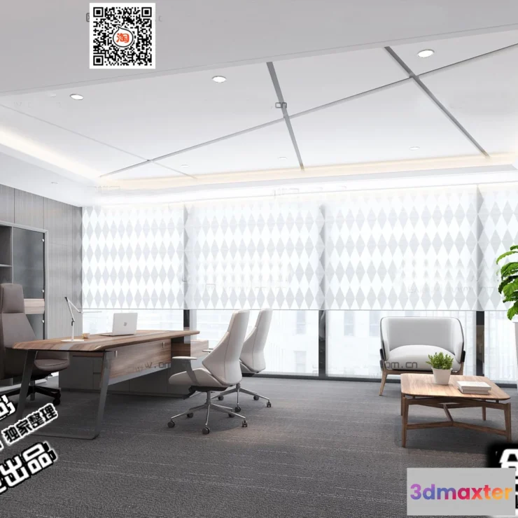 1123972 - 3D OFFICE INTERIOR (VRAY) - MANAGER ROOM 3D SCENES - 140