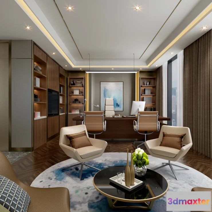 1123980 - 3D OFFICE INTERIOR (VRAY) - MANAGER ROOM 3D SCENES - 144