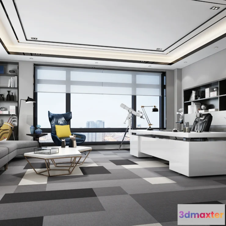 1123982 - 3D OFFICE INTERIOR (VRAY) - MANAGER ROOM 3D SCENES - 145