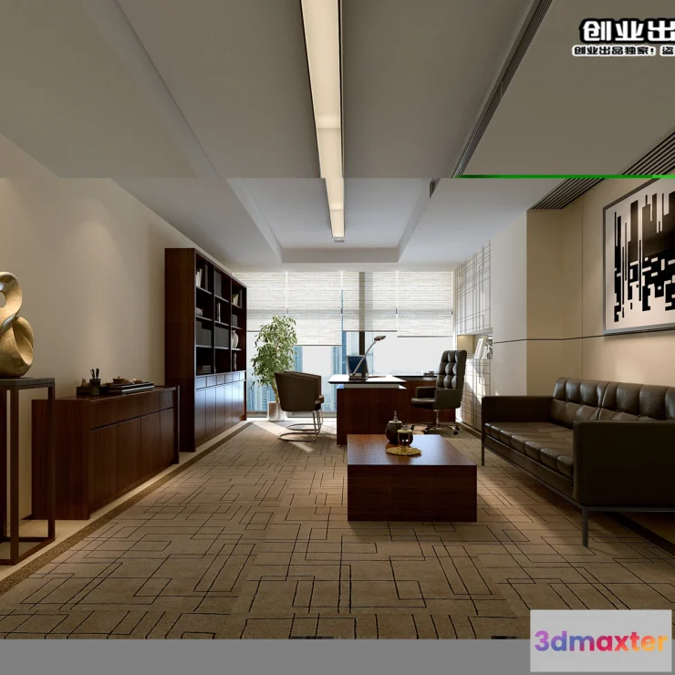 1123986 - 3D OFFICE INTERIOR (VRAY) - MANAGER ROOM 3D SCENES - 147