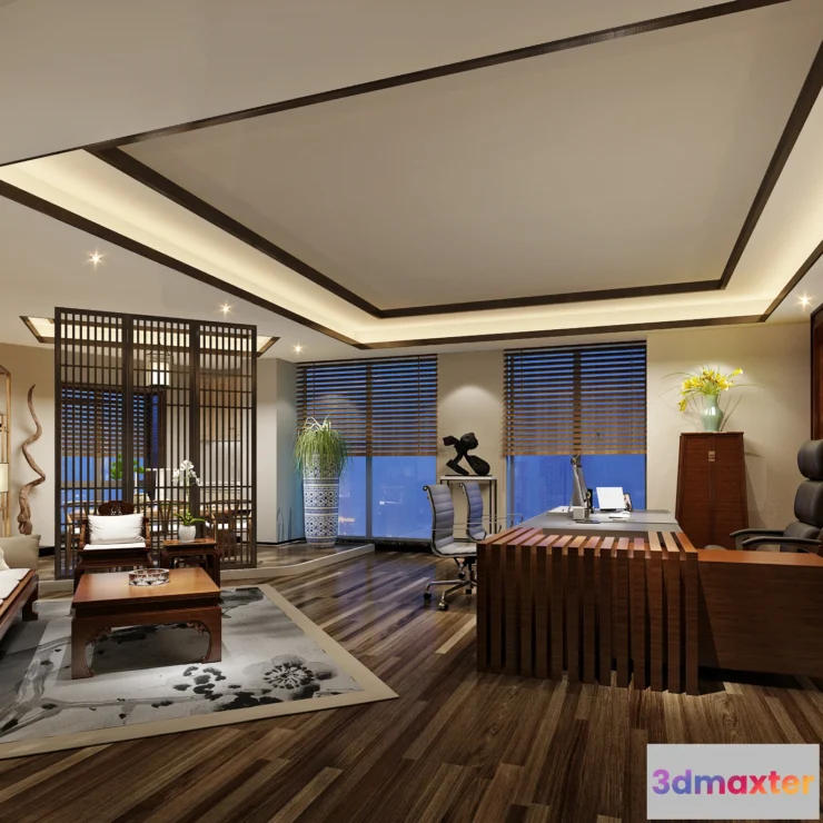 1123990 - 3D OFFICE INTERIOR (VRAY) - MANAGER ROOM 3D SCENES - 149