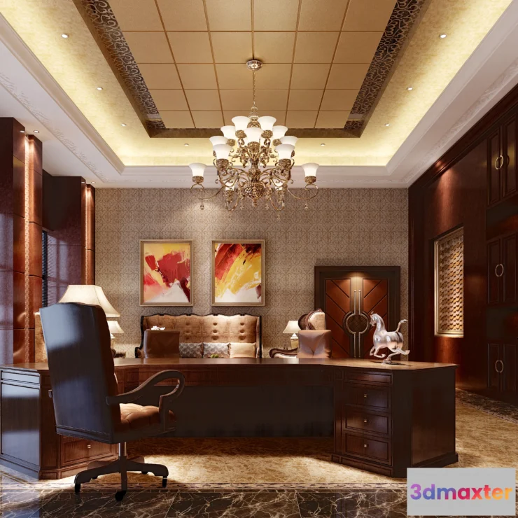 1123994 - 3D OFFICE INTERIOR (VRAY) - MANAGER ROOM 3D SCENES - 151