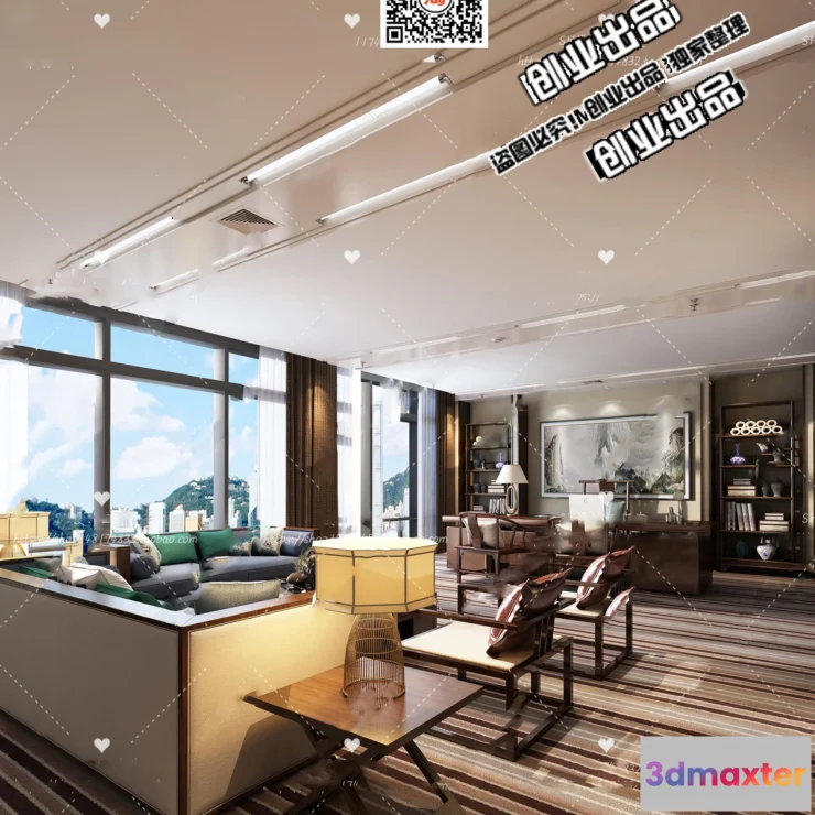 1124014 - 3D OFFICE INTERIOR (VRAY) - MANAGER ROOM 3D SCENES - 161