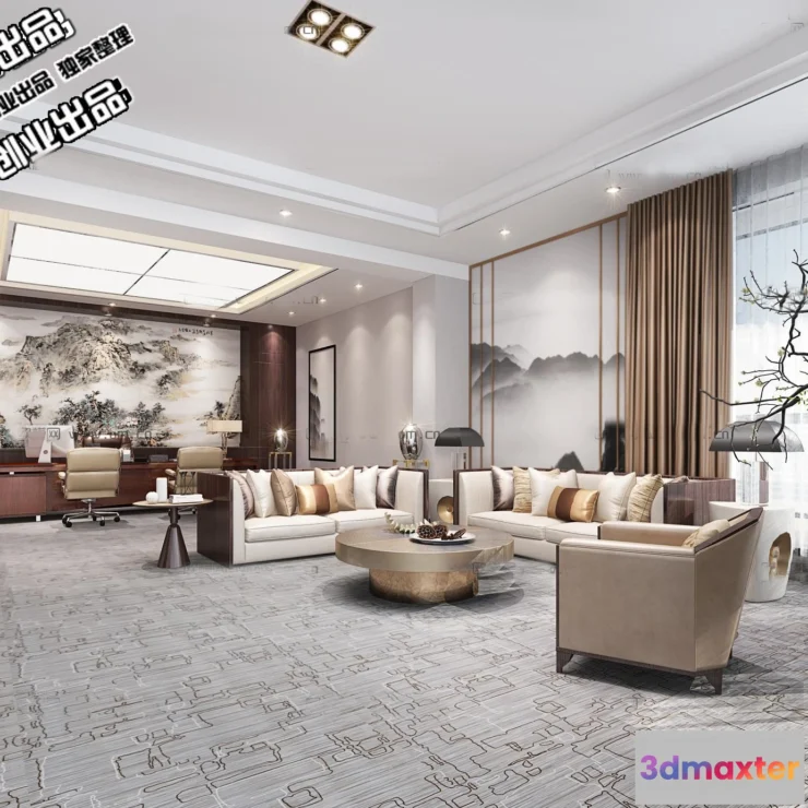 1124016 - 3D OFFICE INTERIOR (VRAY) - MANAGER ROOM 3D SCENES - 162