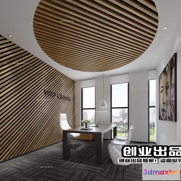 1124020 - 3D OFFICE INTERIOR (VRAY) - MANAGER ROOM 3D SCENES - 164