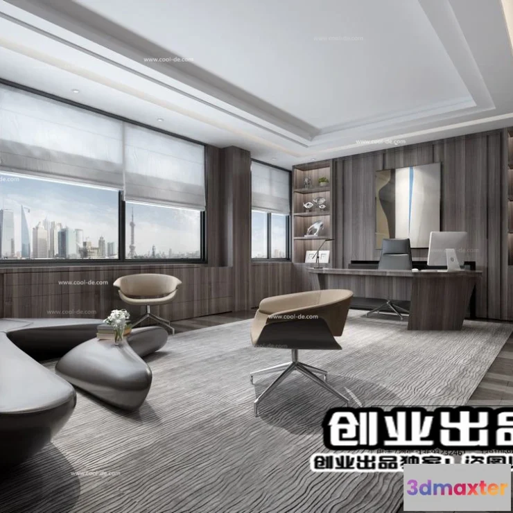 1124022 - 3D OFFICE INTERIOR (VRAY) - MANAGER ROOM 3D SCENES - 165