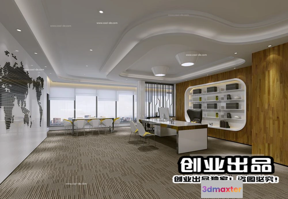 1124024 - 3D OFFICE INTERIOR (VRAY) - MANAGER ROOM 3D SCENES - 166