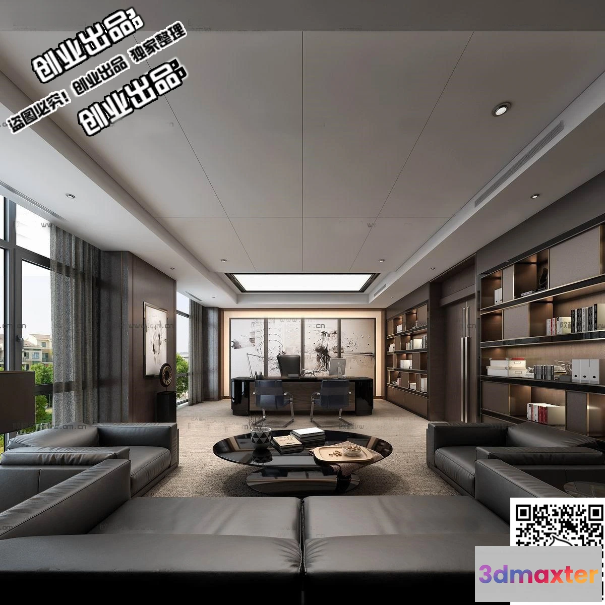 1124026 - 3D OFFICE INTERIOR (VRAY) - MANAGER ROOM 3D SCENES - 167