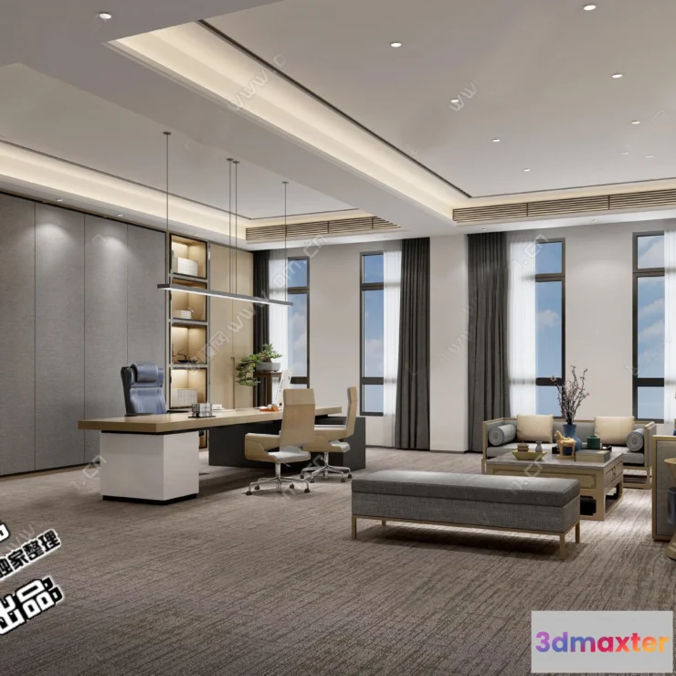 1124034 - 3D OFFICE INTERIOR (VRAY) - MANAGER ROOM 3D SCENES - 171