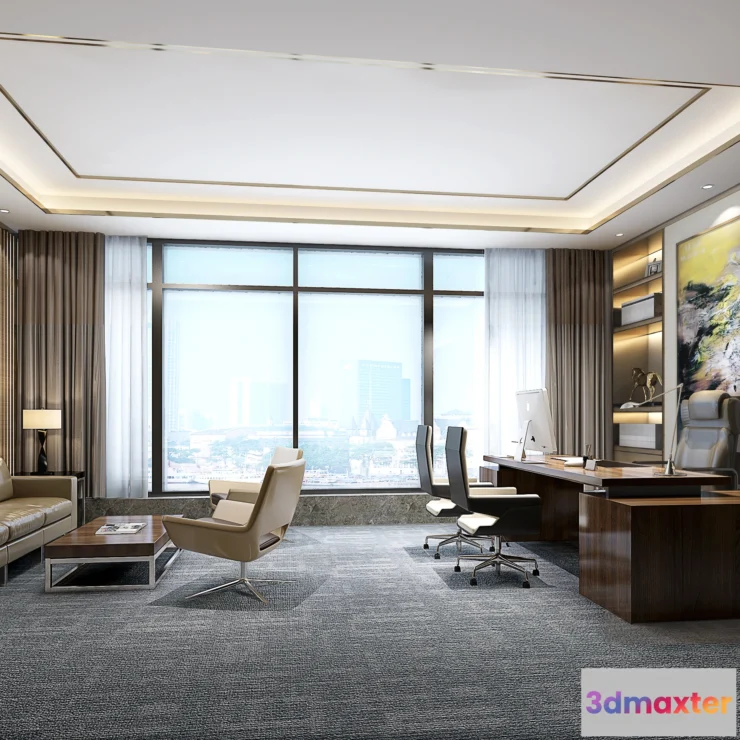 1124038 - 3D OFFICE INTERIOR (VRAY) - MANAGER ROOM 3D SCENES - 173