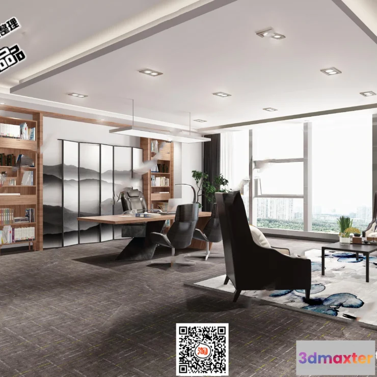 1124040 - 3D OFFICE INTERIOR (VRAY) - MANAGER ROOM 3D SCENES - 174