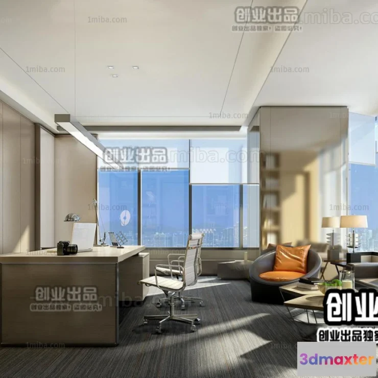 1124048 - 3D OFFICE INTERIOR (VRAY) - MANAGER ROOM 3D SCENES - 178
