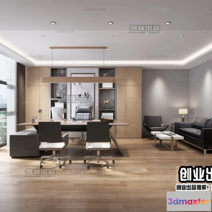 1124052 - 3D OFFICE INTERIOR (VRAY) - MANAGER ROOM 3D SCENES - 180