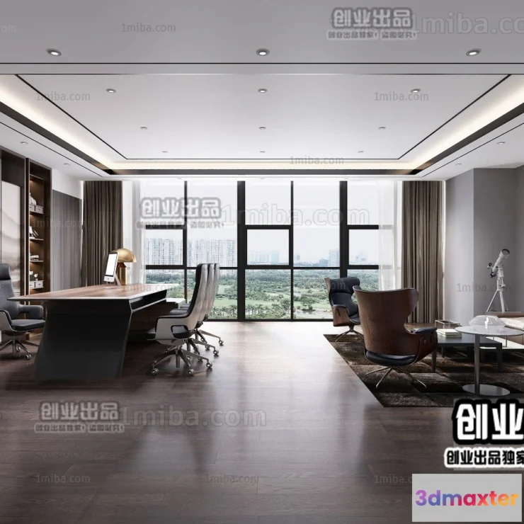 1124054 - 3D OFFICE INTERIOR (VRAY) - MANAGER ROOM 3D SCENES - 181