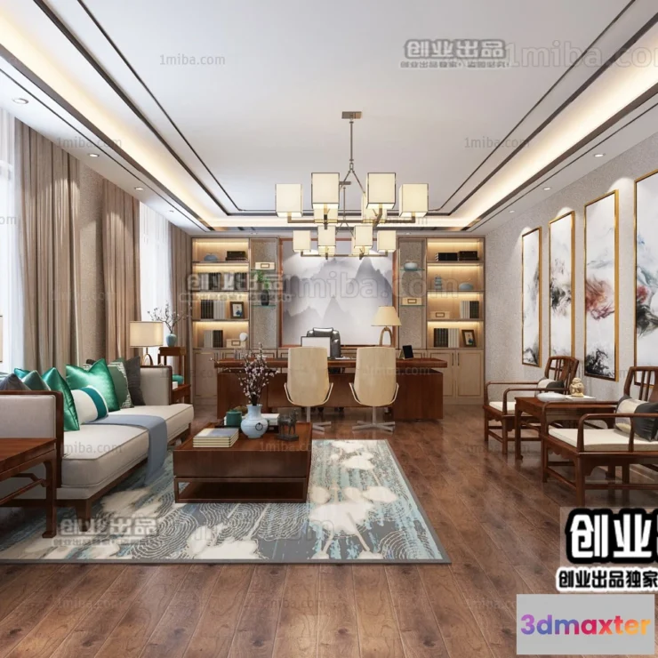 1124056 - 3D OFFICE INTERIOR (VRAY) - MANAGER ROOM 3D SCENES - 182